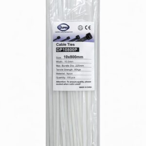 DUPRO NYLON CABLE TIE 800X10 100PCS/BAG WHITE