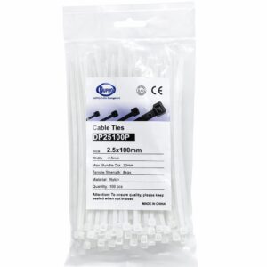 DUPRO NYLON CABLE TIE 100X2.5 100PCS/BAG WHITE