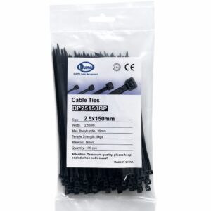 DUPRO NYLON CABLE TIE 150X2.5 100PCS/BAG BLACK
