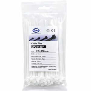 DUPRO NYLON CABLE TIE 150X2.5 100PCS/BAG WHITE
