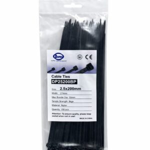DUPRO NYLON CABLE TIE 200X2.5 100PCS/BAG BLACK