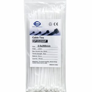 DUPRO NYLON CABLE TIE 200X2.5 100PCS/BAG WHITE