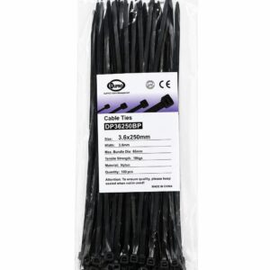 DUPRO NYLON CABLE TIE 250X3.6 100PCS/BAG BLACK