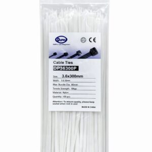 DUPRO NYLON CABLE TIE 300X3.6 100PCS/BAG WHITE