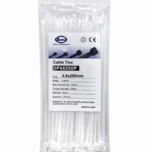 DUPRO NYLON CABLE TIE 200X4.8 100PCS/BAG WHITE