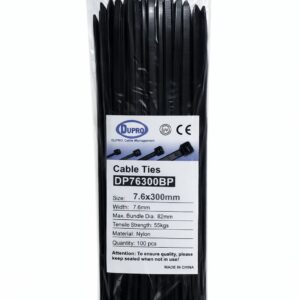 DUPRO NYLON CABLE TIE 300X7.6 100PCS/BAG BLACK