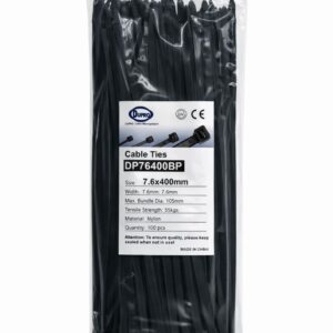 DUPRO NYLON CABLE TIE 400X7.6 100PCS/BAG BLACK