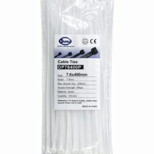 DUPRO NYLON CABLE TIE 400X7.6 100PCS/BAG WHITE